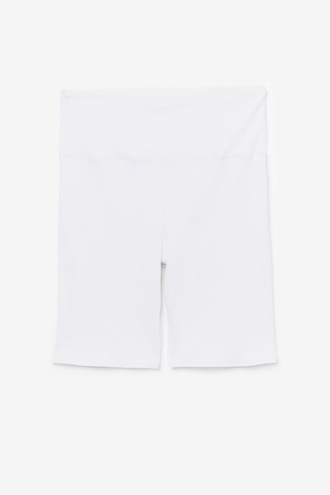 Fila Shorts Dame Hvite Ribbed Essentials | Cam Høy Rise Bike 281694-OXJ